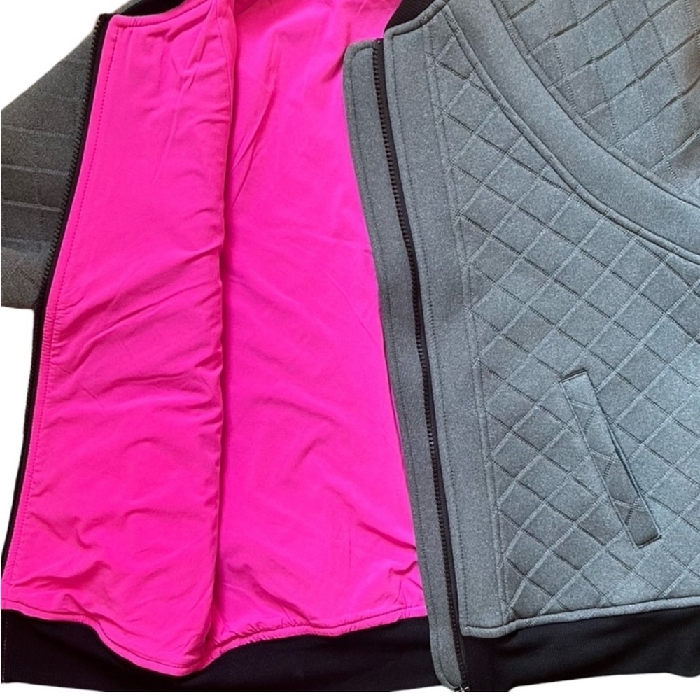 Athleta Quilted Bomber Jacket Women’s XS Gray Full Zip Preloved - Picture 8 of 9